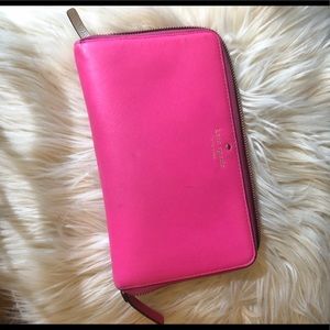 Hot Pink Kate Spade travel wallet passport size